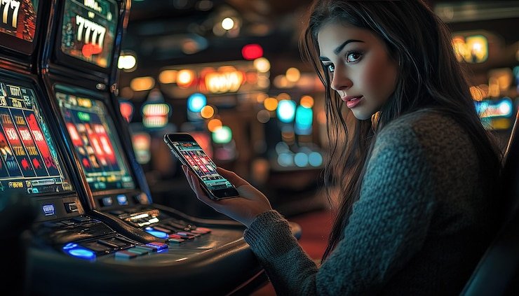 Pengguna memeriksa status penarikan dari ponsel